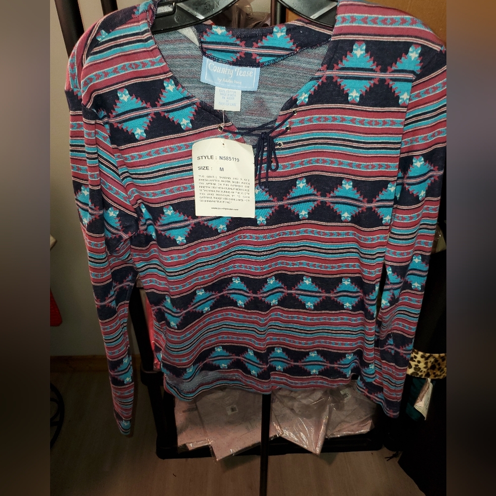 Colorful Geometric Long Sleeve Top